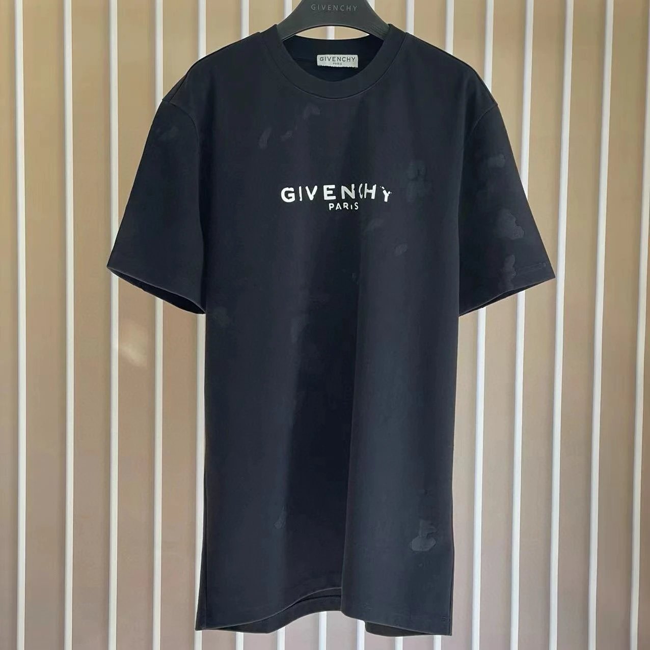 Givenchy T-shirt Top Version Counter Same Collection1Cotton Short Sleeve T T-shirt Men's and Women's Loose Bottoming Shirt2024New Summer