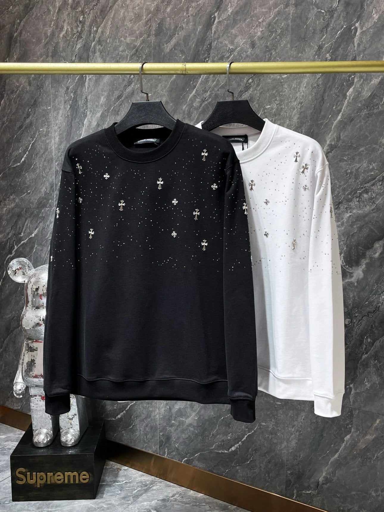 Chrome Hearts Hoodie Top Version Counter Same Style Loose Pullover Top Men's Cotton Sports Casual Fashion Brand Women's round Neck Sweater