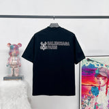 Balenciaga T-shirt Key Badge Print logo round Neck Short Sleeve25ss New Pure Cotton Unisex Style T T-shirt OS Loose Fit Base Shirt Top Half Sleeve T-Shirt