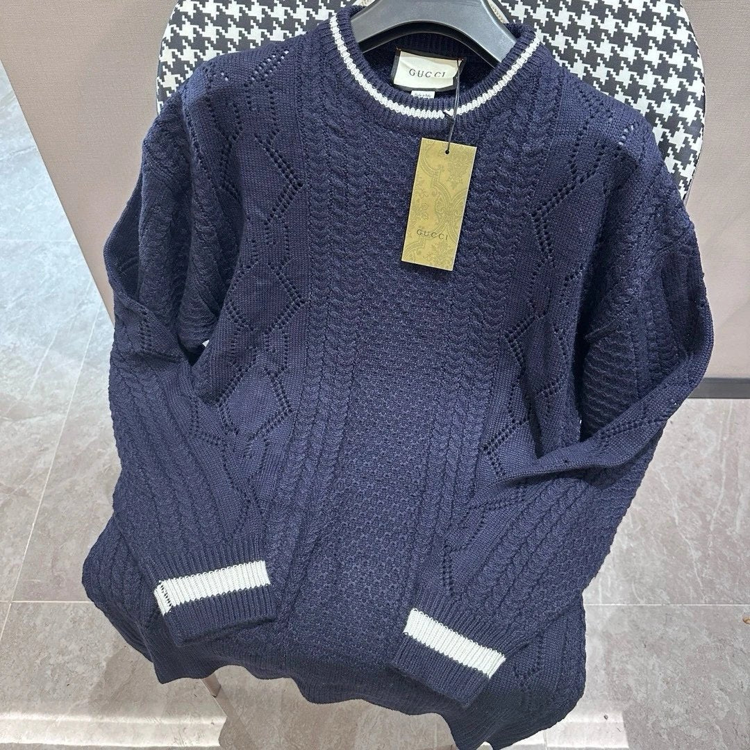 Gucci Sweater 24ss New Jacquard Round Neck Wool Sweater Cardigan OS Unisex Jacket with Various Styles