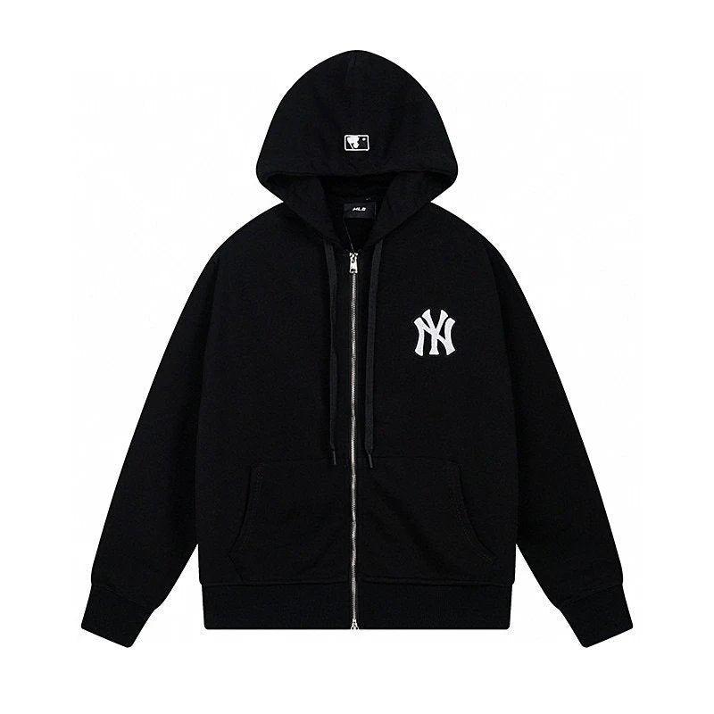 MLB Hoodie Top Version Men and Women Couple Hooded Sweater Autumn and Winter Loose Presbyopic Yankees Casual Zipper Cardigan Outerwear