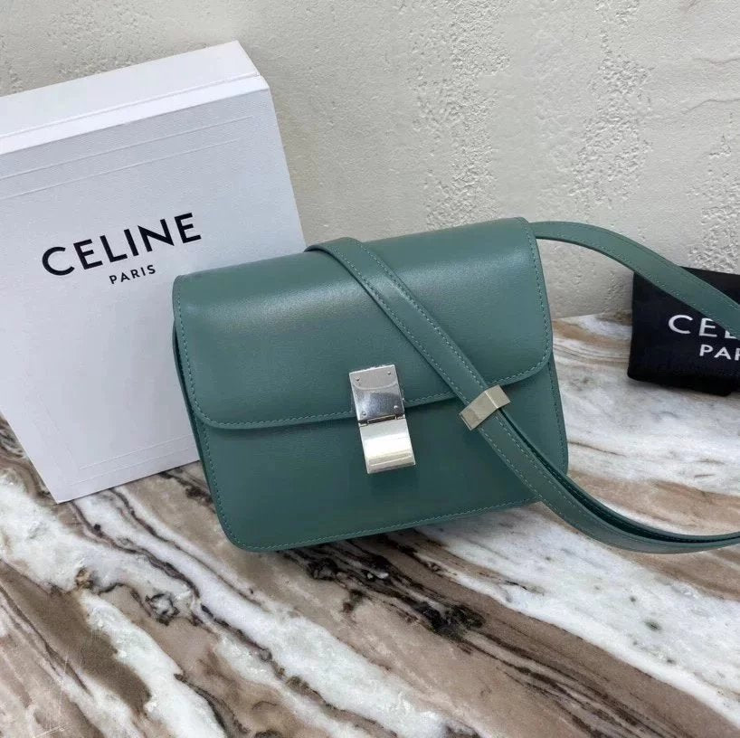 Celine women's bag Top version 【Original Surrogate Shopping Grade】Classic ClassicBox Package Square Bag Stewardess Bag TRIOMPHE Arc De Triomphe box Bag Flap Bag Shoulder Bag Messenger Bag New Women's Bag Teen18.5cm Small Size192532Medium24cm88007