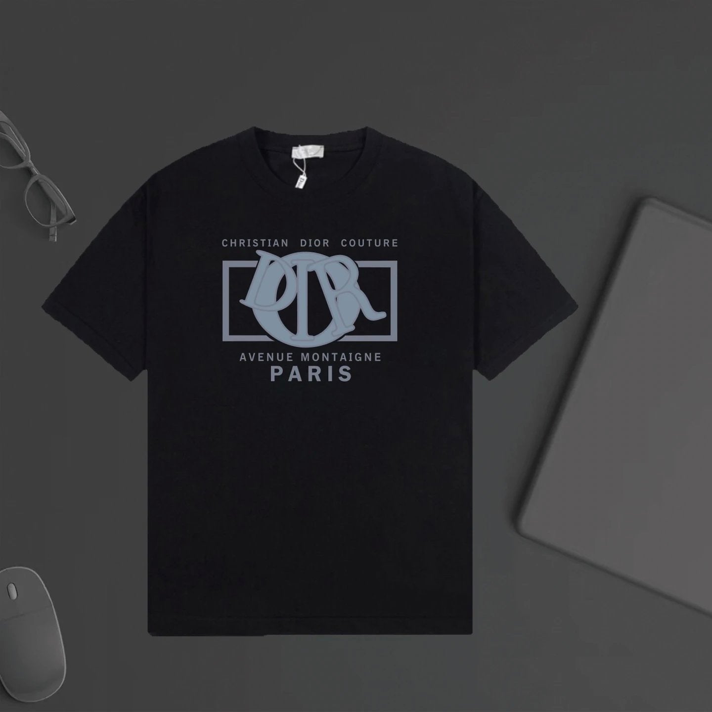 Dior T-shirt Chest Letter Pattern Print logo round Neck Short Sleeve25ss New Pure Cotton Unisex Style T Casual T-Shirt Base Layer Shirt OS Loose Fit Half Sleeve Top Plus Size