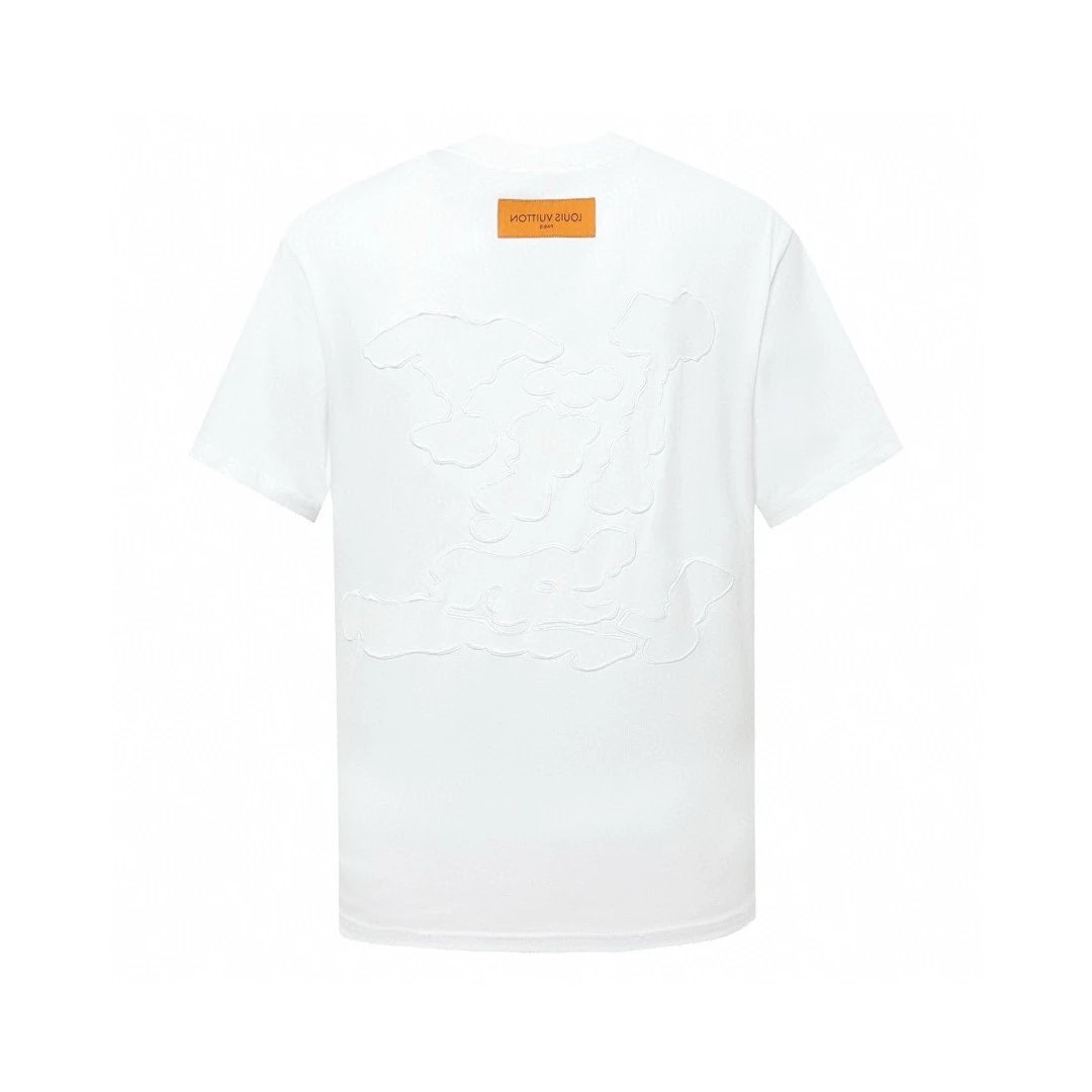 Louis Vuitton LV T-shirt Appliqué Embroidery Logo logo round Neck Short Sleeve25ss New Pure Cotton Unisex Style T T-shirt OS Loose Fit Base Shirt Short Sleeve T-Shirt Top