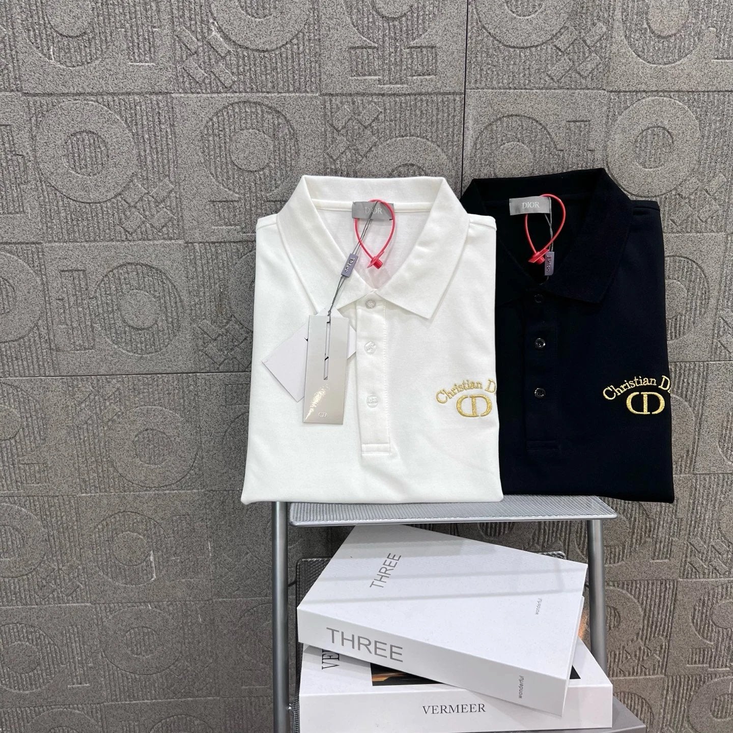 Dior T-shirt Chest Letters logo Embroidery POLO Short Sleeve Turn-down Collar Shirt Unisex Summer Loose Fit T Business Commuter Short Sleeve Shirt Plus Size