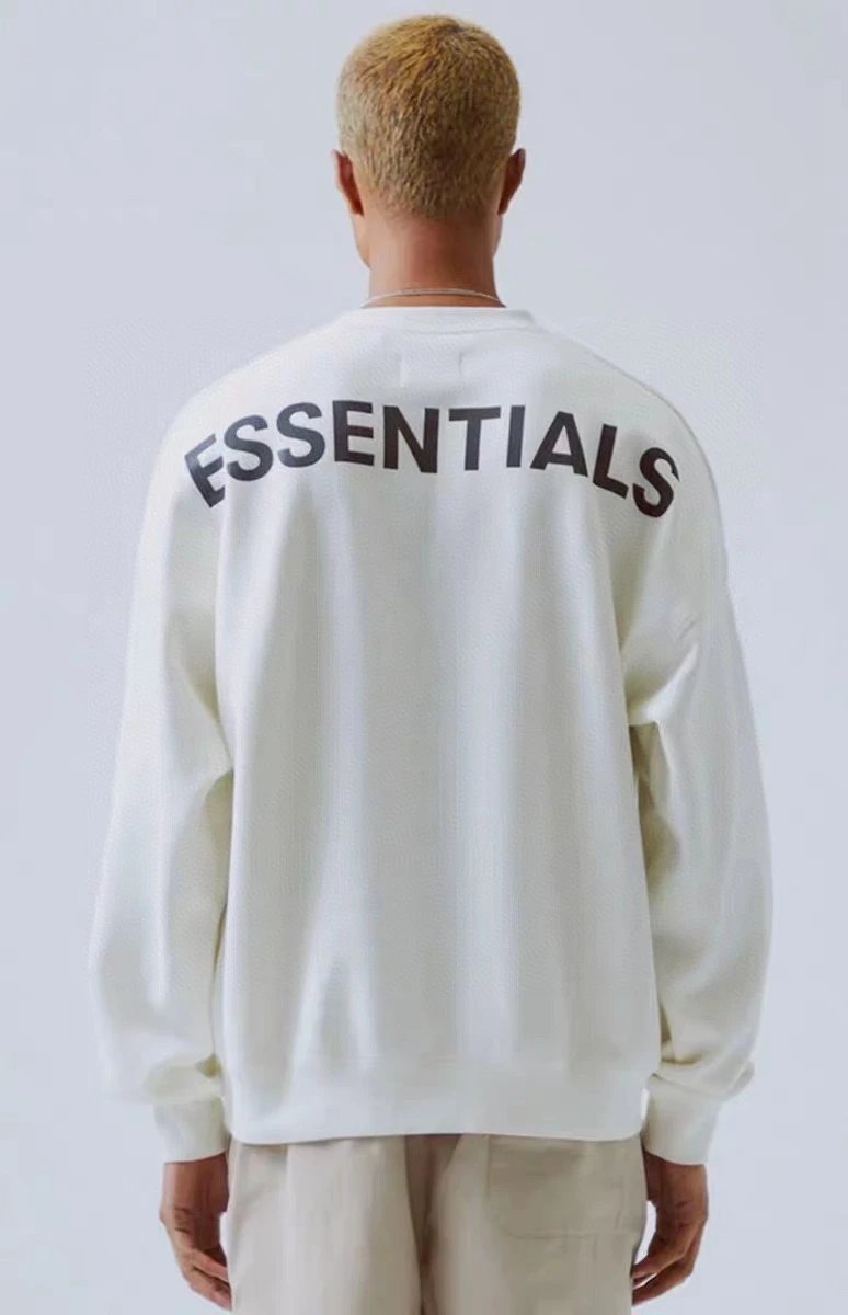 ESSENTIALS Hoodie Top Multi-Line High Street Letter Reflective Printing3m Fashion Brand round Neck Sweater