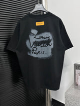 Louis Vuitton LV T-shirt Front and Back Creative English Letter Print logo round Neck Short Sleeve25ss New Pure Cotton Unisex Style T T-shirt OS Loose Fit Base Shirt Top Half Sleeve T-Shirt