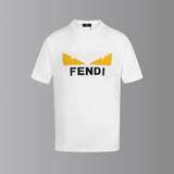 FENDI T-shirt Chest Little Devil Eye Embroidery logo round Neck Short Sleeve25ss New Pure Cotton Unisex Style T Casual T-Shirt Base Layer Shirt OS Loose Fit Half Sleeve Top Plus Size