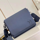 Louis Vuitton LV Men's Bag Top version 【Original Leather Hardware】Men's Bag New M570802022New Litchi Grain Cowhide newmessenger Messenger Men's Bag Men's Flip Shoulder Bag Messenger Bag Briefcase