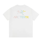 Arc'teryx T-shirt Back Colorful Bird Pattern Print logo round Neck Short Sleeve25ss New Pure Cotton Unisex Style T T-shirt OS Loose Fit Base Shirt Half Sleeve T-Shirt Top Half Sleeve