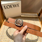 LOEWE Belt Top version Original Single Belt Women's Original Single Belt Women's Width2.8cm Genuine Goods Quality Counter Full Set of Packaging Selected Imported First Layer Calfskin Leather Feel Comparable to Genuine Goods Boutique Letter Buckle Official