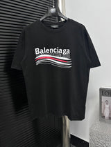 Balenciaga T-shirt Chest Letter Pattern Print logo round Neck Short Sleeve25ss New Pure Cotton Unisex Style T T-shirt OS Loose Fit Base Shirt Half Sleeve T-Shirt Top Half Sleeve