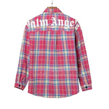 Palm Angels Shirt Top Version Green Plaid Shirt Men's and Women's Loose Long Sleeve Shirt Coat