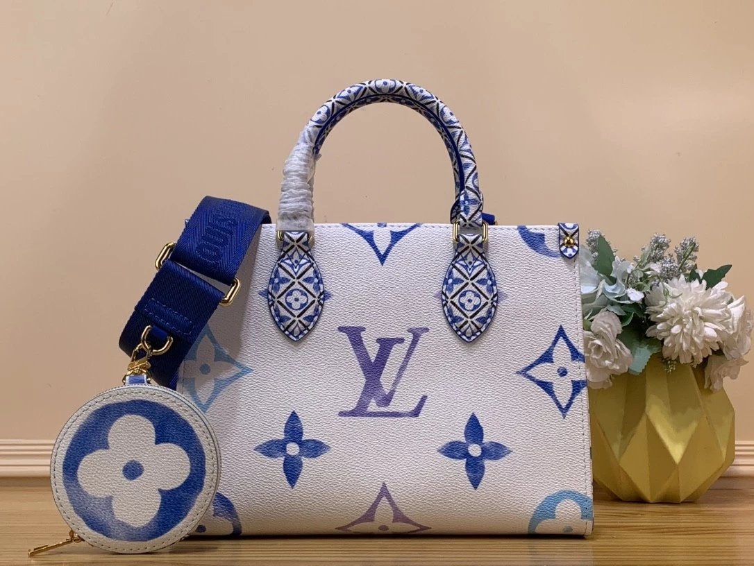 Louis Vuitton LV Women's Bag Top version 【Overseas】M2297623New Gradient Pink Ontheg0PM Small shopping bag Tote Tote Bag Shoulder Messenger Bag Portable Women's Bag LM22975Large Size35cm New tote bag