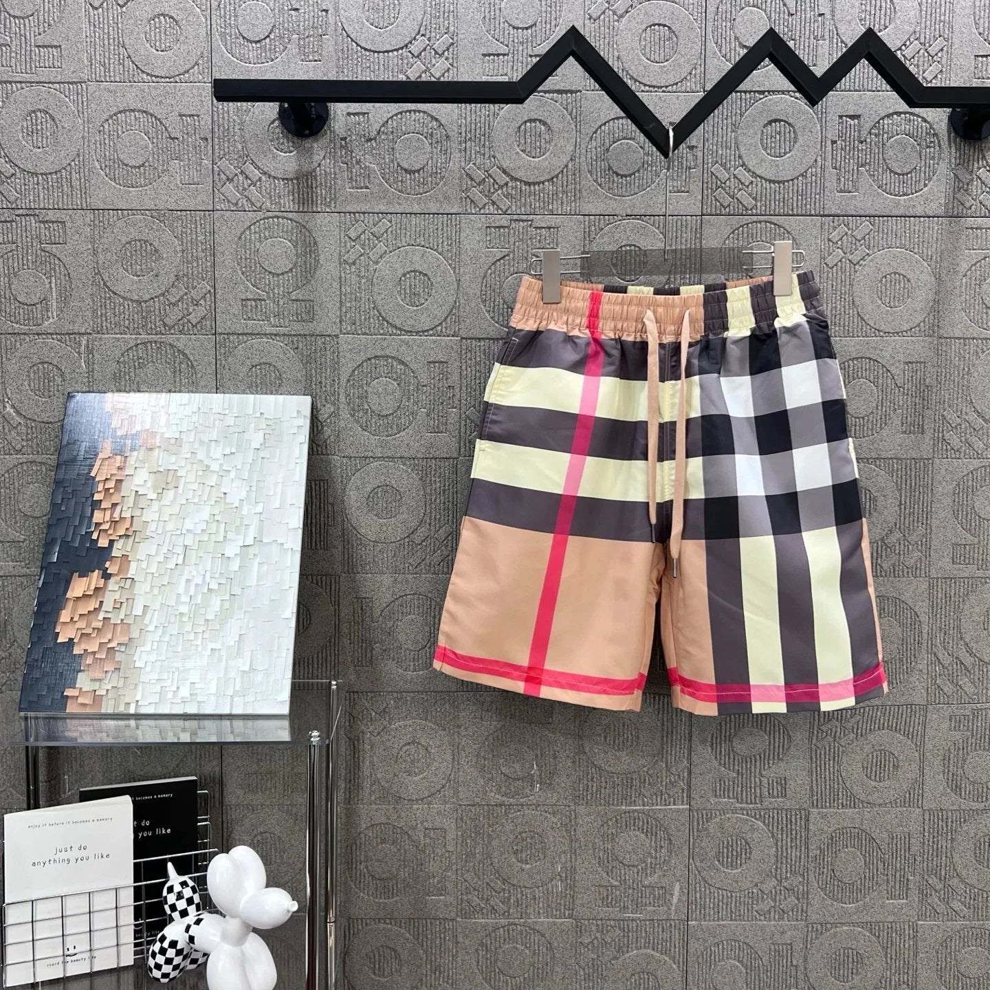 Burberry Shorts Classic Plaid logo Five-point Shorts25ss New Drawstring Casual Summer Pants5Two-in-One Casual Sweatpants for Men and Women, Pure Cotton Joggers