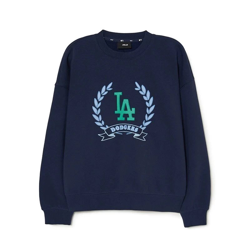 MLB Hoodie Top Version Yu Shuxin Star Same Style Women's Preppy Style round Neck Pullover Sports Long Sleeve Sweater Autumn