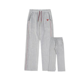 PRADA Sweatpants 24Hot-Selling Design Heavy Craft Triangle Logo High-Waist Elastic Waist Drawstring Casual Wide-Leg Pants Autumn Winter New Arrival