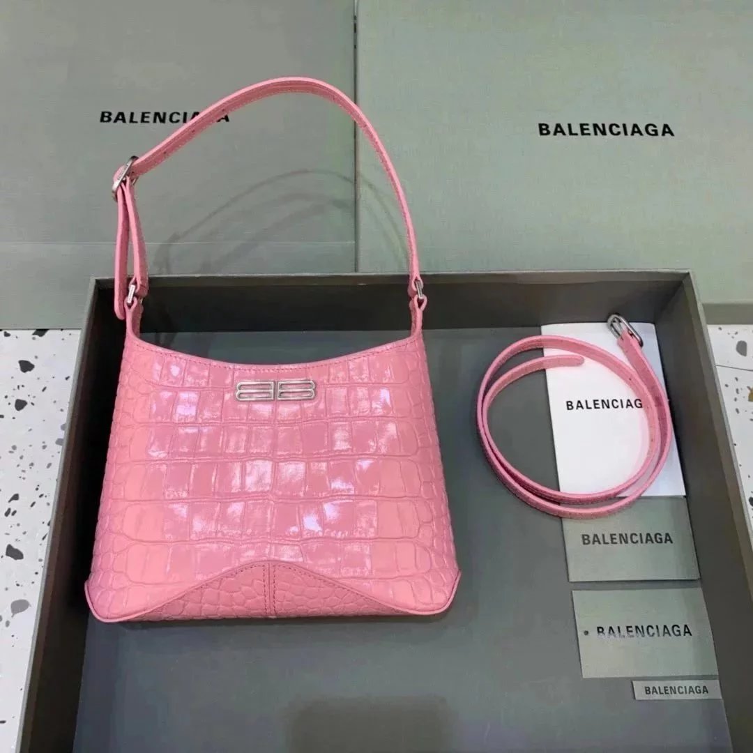 Balenciaga Bag Top version 【Level Surrogate Shopping】2022Spring and Summer New XXhobo Crocodile Pattern hobo Underarm Bag Shoulder Messenger Bag Women's Bag