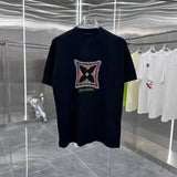 Louis Vuitton LV T-shirt Front Rhinestone Floral Print logo round Neck Short Sleeve25ss New Pure Cotton Unisex Style T Casual T-Shirt Base Layer Shirt OS Loose Fit Half Sleeve Top Plus Size