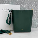 Celine women's bag Top version 【】SangleBucket Small Size Bucket Classic Lychee Grain Surface Cow Leather Wide Shoulder Strap Bucket Bag Shopping Bag Shoulder Women's Corssbody Bag