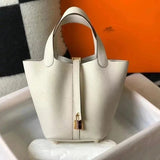 Hermes women's bag Top version Women's Bag21New Handmade picotin Bucket Bag1822Vegetable Basket Bucket Bag Handbag