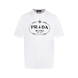 PRADA T-shirt Chest Letter Embossing logo round Neck Short Sleeve25ss New Pure Cotton Unisex Style T T-shirt OS Loose Fit Base Shirt Half Sleeve T-Shirt Top Half Sleeve