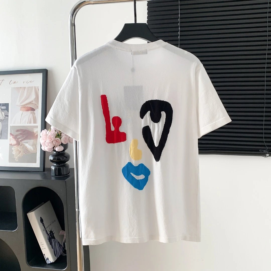 Louis Vuitton LV T-shirt Front and back letter pattern print logo round Neck Short Sleeve25ss New pure cotton T Unisex T-Shirt OS Loose Fit Base Shirt Top Half Sleeve T-Shirt
