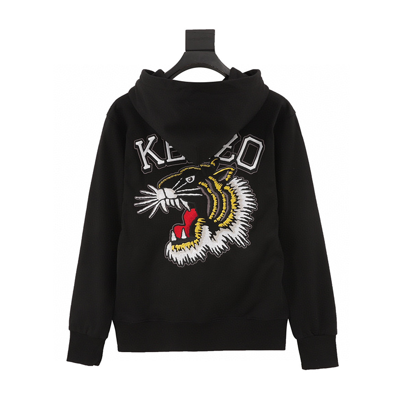 Kenzo Hoodie Back Tiger Head Embroidered Hoodie Same Style for Men and Women