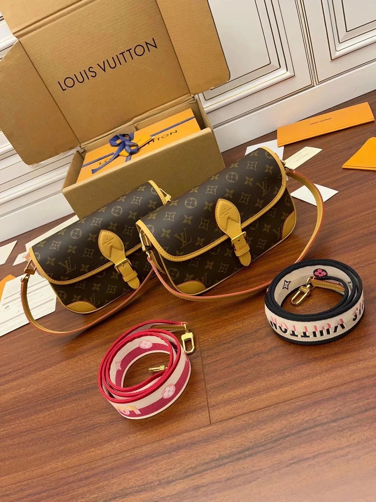 Louis Vuitton LV Women's Bag Top version Super Original Leather2022New Baguette Bag Presbyopic Underarm Shoulder Messenger Bag