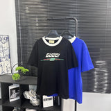 Gucci T-shirt Overseas Limited Letter Printing logo round Neck Short Sleeve25ss New Pure Cotton Unisex Style T T-shirt OS Loose Fit Base Shirt Top Half Sleeve T-Shirt