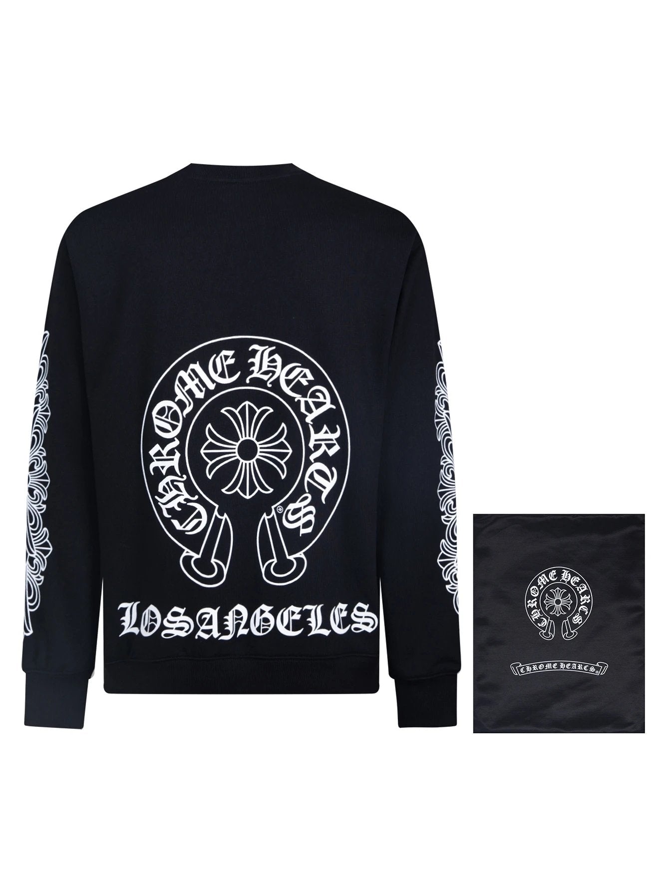 Chrome Hearts Hoodie Heavy Embroidered Horse Hoof Sanskrit Scroll Print Crewneck Sweatshirt Casual Loose Fit Pure Cotton Pullover Sportswear Top os Unisex Style24ss Autumn and Winter New Products