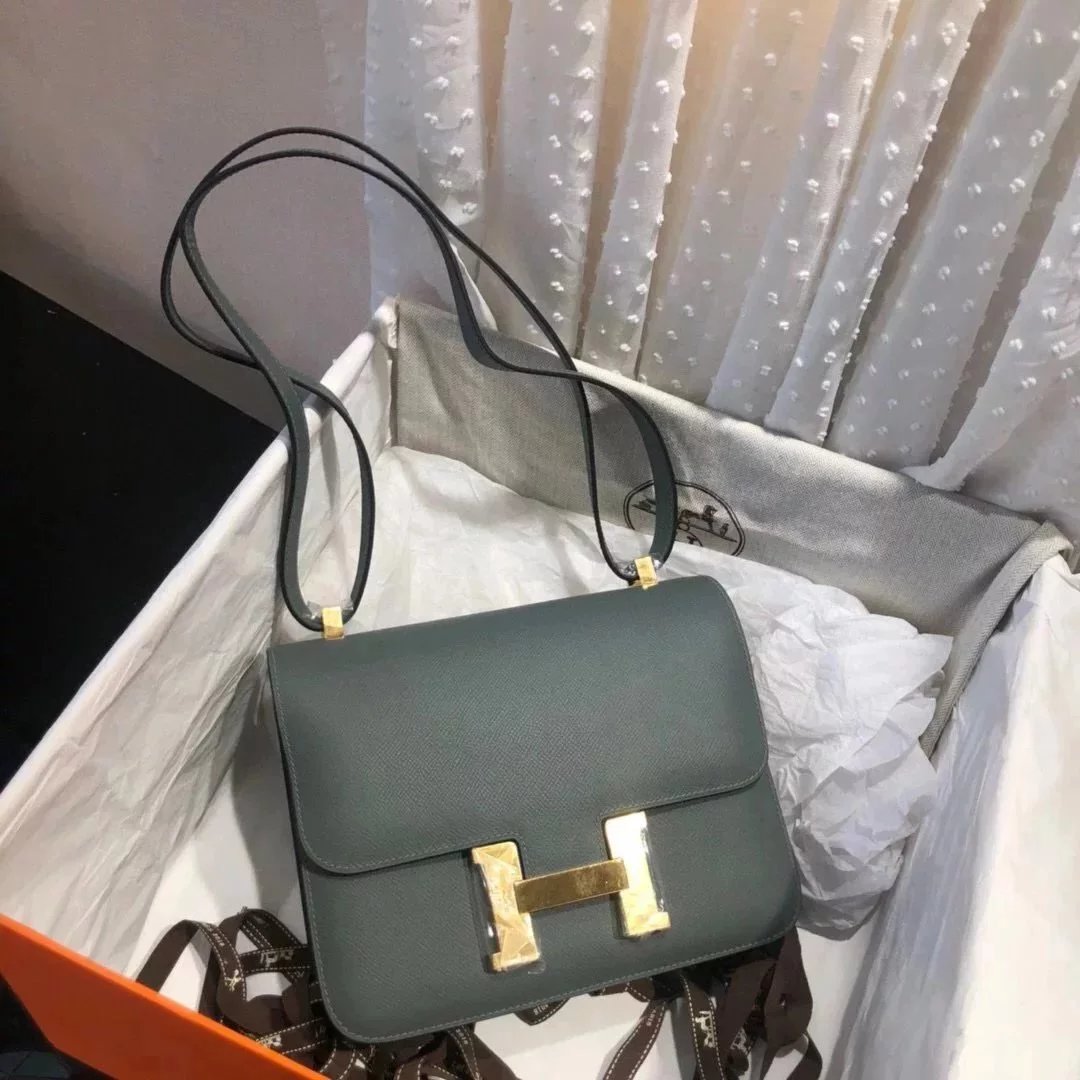 Hermes women's bag Top version 【H Handmade Custom】Stewardess Bag Constance Bag constance Silver Buckle Gold Buckle EP Women's Leather Crossbody Shoulder Bag2424