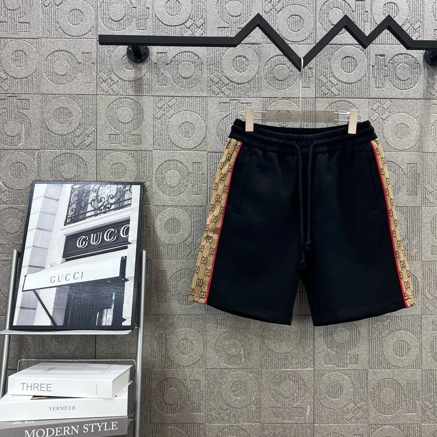 Gucci Shorts Red edge double G Woven Jacquard Ribbon logo Five-point Shorts25ss New Drawstring Casual5Two-Piece Casual Sweatpants Summer Pants Unisex Pure Cotton Sweatpants