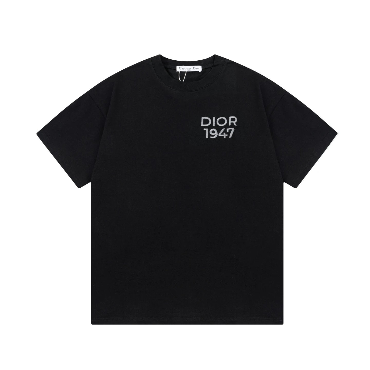 Dior T-shirt Chest CD Letters and Numbers1974Small Embroidery logo round Neck Short Sleeve25ss New Pure Cotton Unisex Style T Casual T-Shirt Base Layer Shirt OS Loose Fit Half Sleeve Top Plus Size