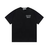 Dior T-shirt Chest CD Letters and Numbers1974Small Embroidery logo round Neck Short Sleeve25ss New Pure Cotton Unisex Style T Casual T-Shirt Base Layer Shirt OS Loose Fit Half Sleeve Top Plus Size
