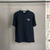 PRADA T-shirt Letter Rhinestone Embellishment on the Chest logo round Neck Short Sleeve25ss New Pure Cotton Unisex Style T T-shirt OS Loose Fit Base Shirt Half Sleeve T-Shirt Top Half Sleeve