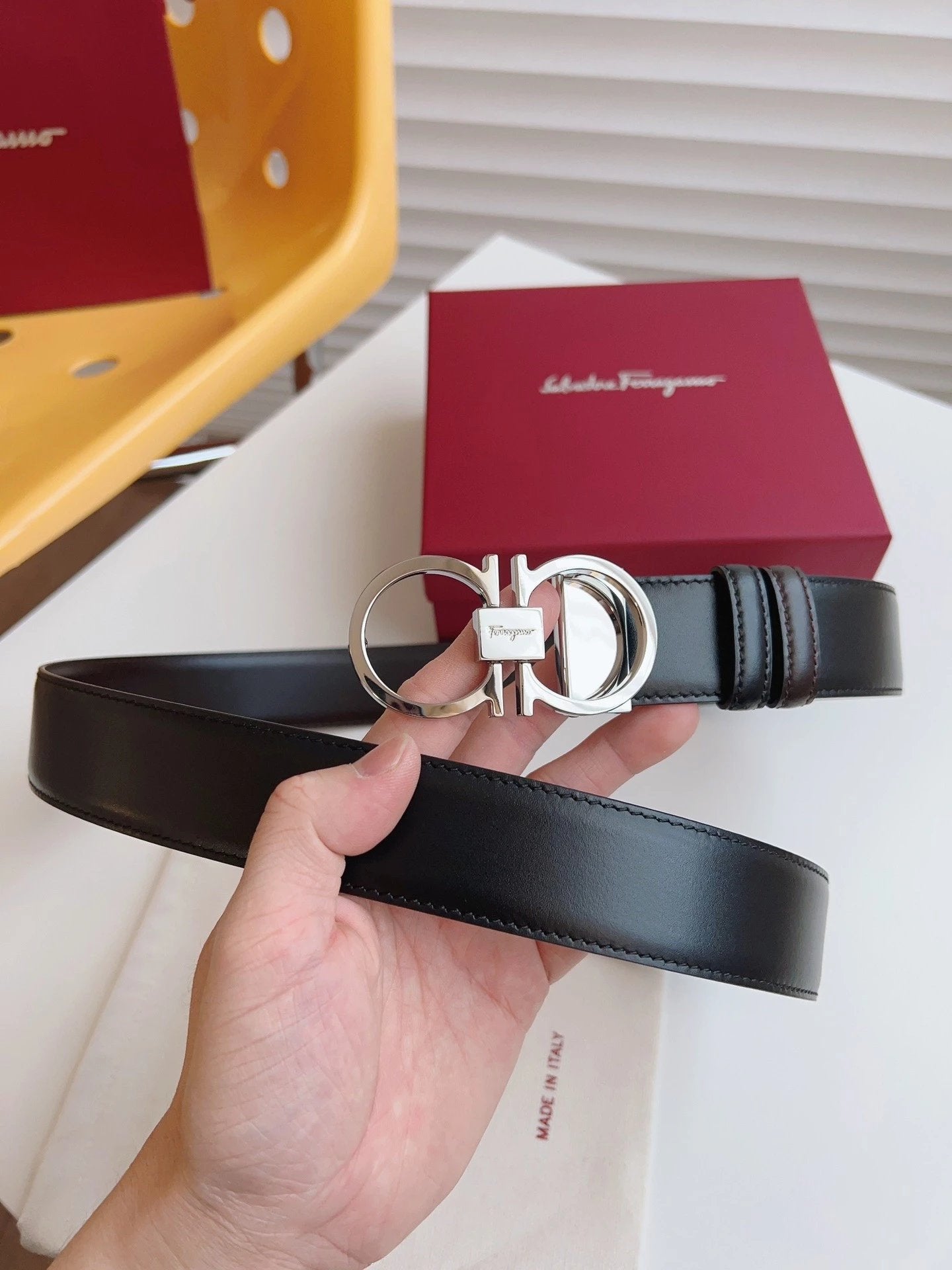 Ferragamo Belt Top version 【Full Package】Belt Width for Men and Women3.5cm with Chip nfc Anti-Counterfeiting Quality Counter Full Set Packaging Italian Double-Sided Cowhide Matching Boutique Brass Buckle Length Can Be Cut by Yourself Counter Belt Fashion