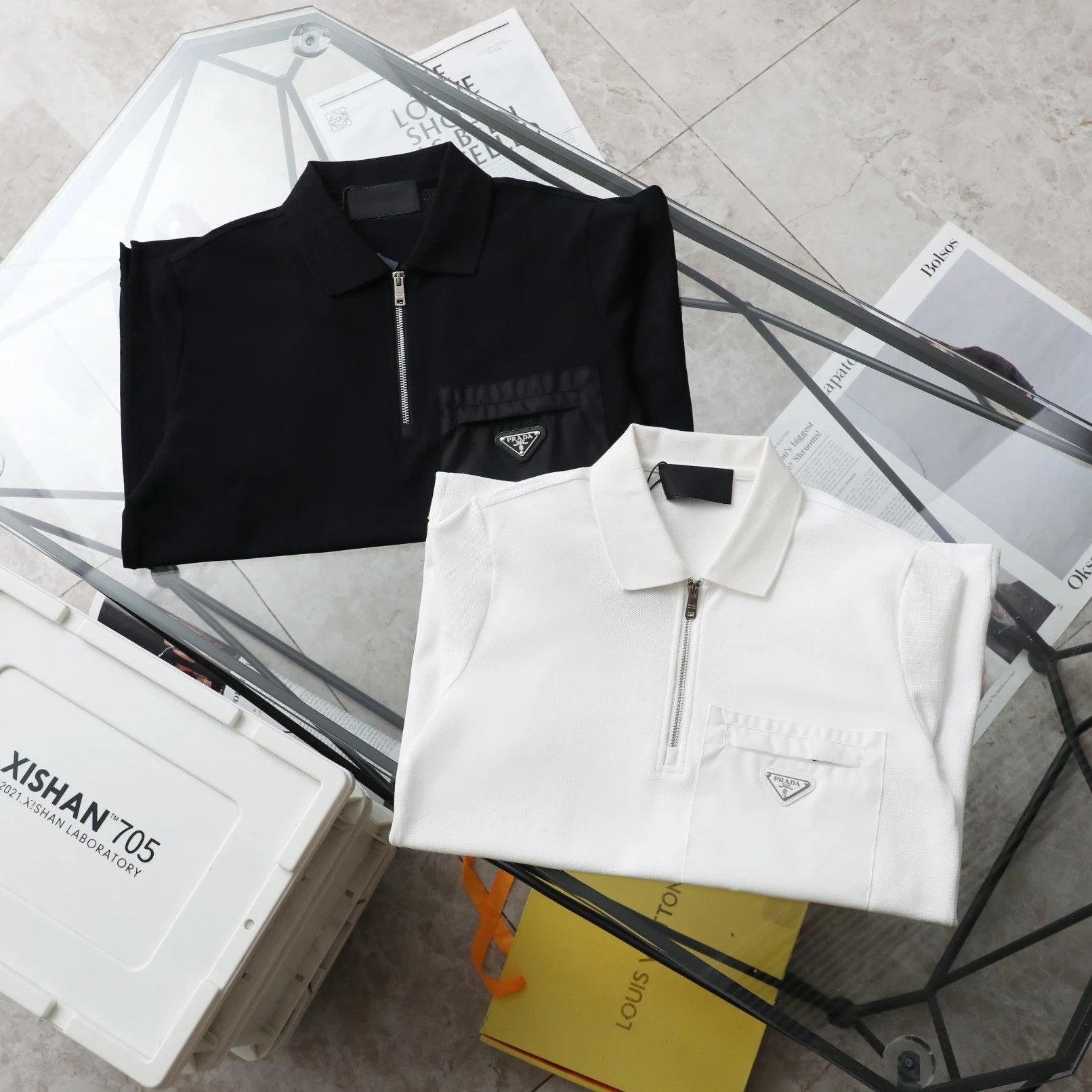 PRADA T-shirt Chest Triangle Mark Letters logo Badge POLO Shirt Lapel Short Sleeve25ss New Unisex Summer Loose Short Sleeve T Business Commuter Short Sleeve Shirt Plus Size T-Shirt