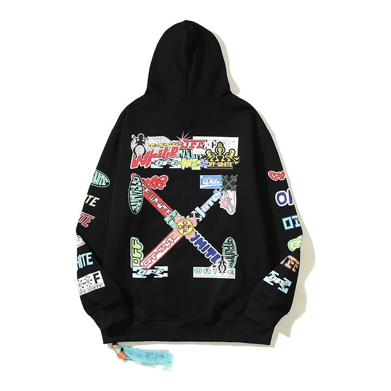 OFF-White Hoodie Cotton Terry Pullover Hoodie Loose Sweater-CY