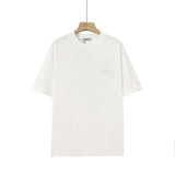 PRADA T-shirt Front Triangle Patch Embroidery logo round Neck Short Sleeve25ss New Pure Cotton Unisex Style T T-shirt OS Loose Fit Base Shirt Top Half Sleeve T-Shirt