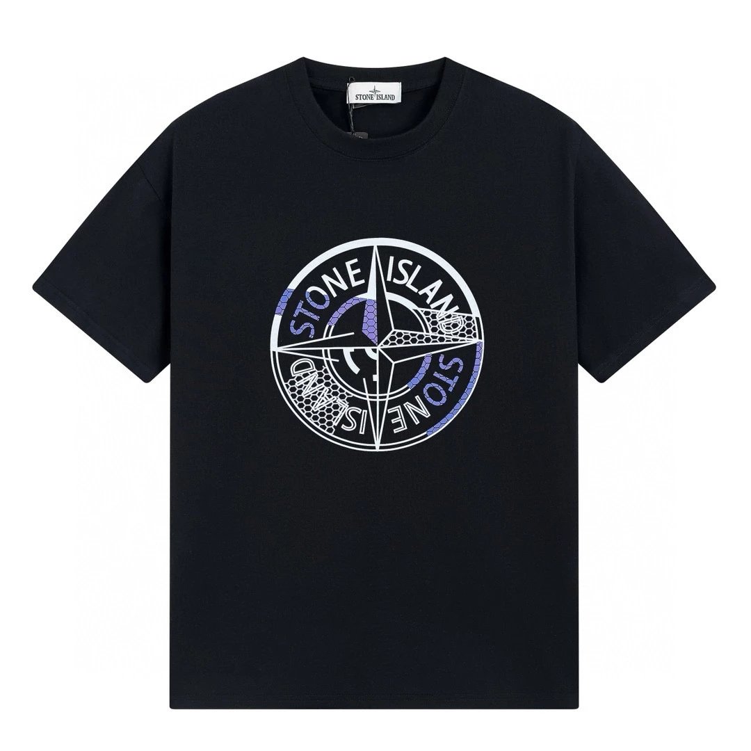 Stone Island T-shirt Top Version Counter Same Style Printing Men's and Women's Same Style Short Sleeve T Summer Fashion T-shirt