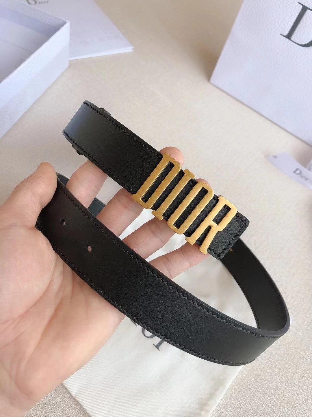 Dior Belt Top version Original Order Belt Genuine Cattlehide Leather Surface Belt Women's Belt Double-Sided Head Layer Cowhide Universal Business Women's Belt Women's Business Casual Belt Belt Women's High-End Belt Cool Belt Women's Ferragamo Belt Women's