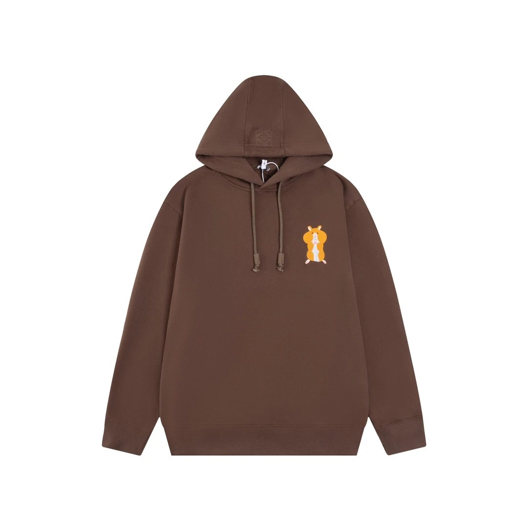 LOEWE Hoodie Collaboration Embroidered Bunny Hoodie Sweatshirt Jacket Unisex Sports Casual OS Loose fit versatile style