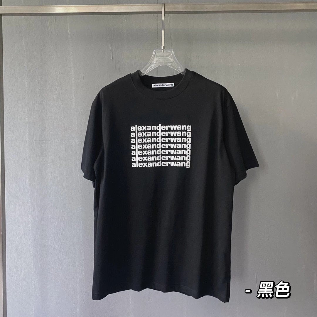 Alexander Wang T-shirt Top Version Puff Print Men's and Women's Casual Short Sleeve T Summer Fashion T-shirt