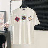 Louis Vuitton LV T-shirt Chest logo Embroidered Crew Neck Short Sleeve25ss New Pure Cotton Unisex Style T Casual T-Shirt Base Layer Shirt OS Loose Fit Half Sleeve Top Plus Size
