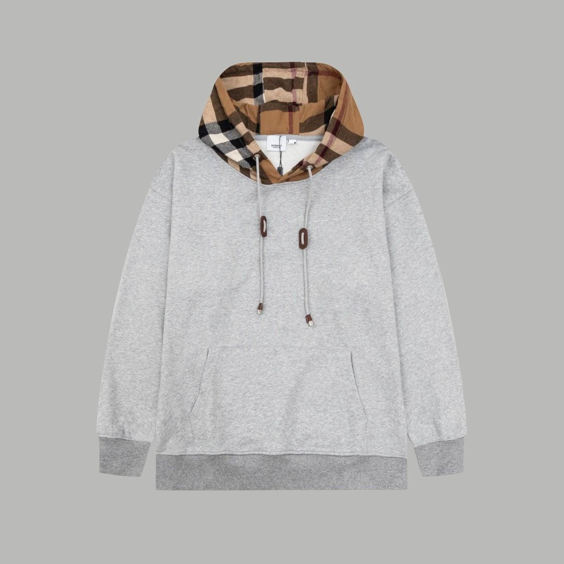 Burberry Hoodie Plaid Hoodie Sweatshirt Casual Loose Fit Pure Cotton Terry Pullover Hoodie Unisex Sports Wear Os Unisex Fit Top24ss Autumn and Winter New Products