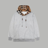 Burberry Hoodie Plaid Hoodie Sweatshirt Casual Loose Fit Pure Cotton Terry Pullover Hoodie Unisex Sports Wear Os Unisex Fit Top24ss Autumn and Winter New Products