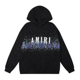 Amiri Hoodie 2024Autumn and Winter New Starry Sky Splash Ink Printed Hoodie Men and Women Same Style