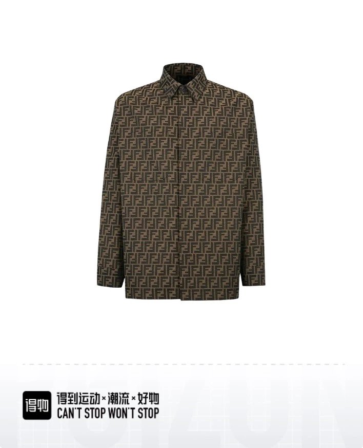 FENDI Shirt Top Version Presbyopic Casual Men's and Women's Same Shirt Long-Sleeved Jacket