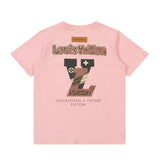 Louis Vuitton LV T-shirt Back Flocking Foam Letter Print logo round Neck Short Sleeve25ss New Pure Cotton Unisex Style T T-shirt OS Loose Fit Base Shirt Top Half Sleeve T-Shirt